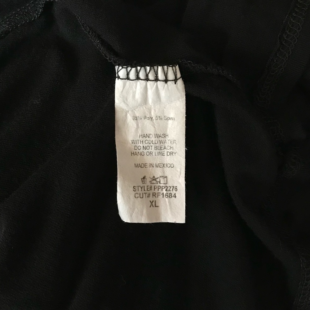 Boutique Women’s XL Perfect Peach Black Lightweight SS Ruffle Sleeve Dress EUC - Picture 12 of 12